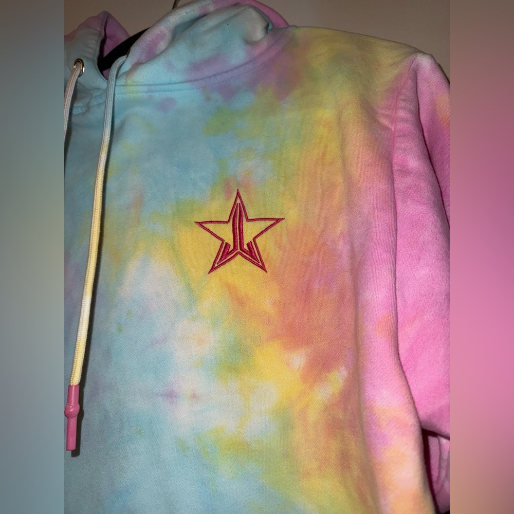 Jeffree Star Tie Dye Cropped Hoodie Women's Size Small Limited Edition Rare EUC - Picture 2 of 4